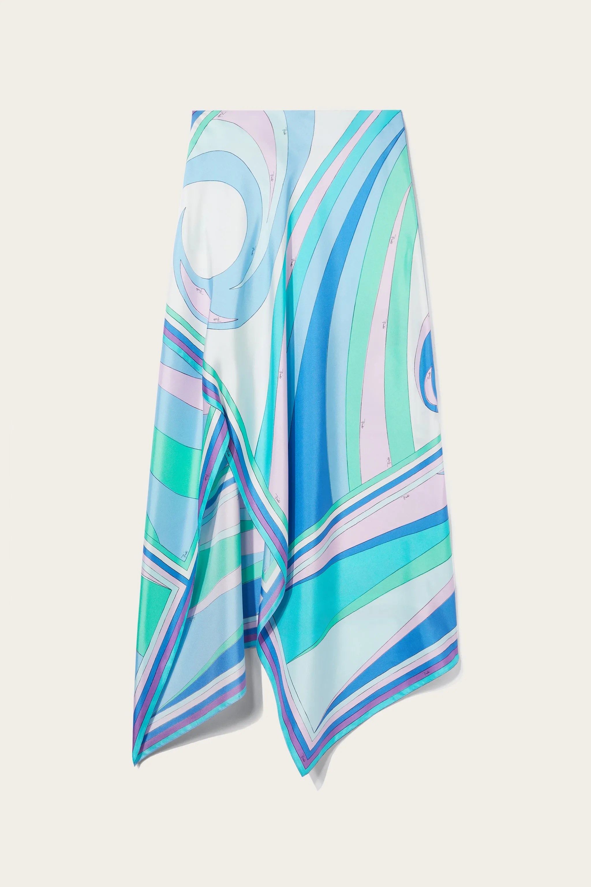 Cigni-Print Silk-Twill Skirt