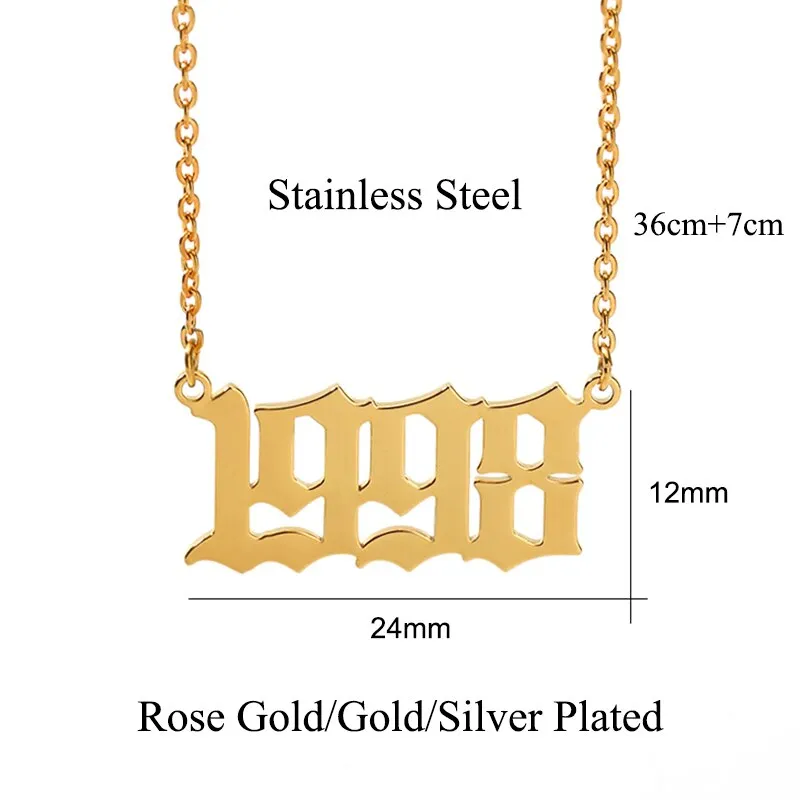 Custom Year of Birth Necklaces